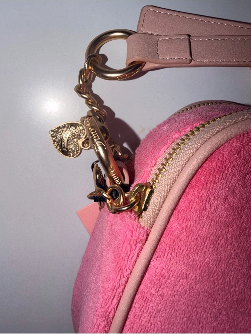 Juicy Couture Pink Embroidered Crown Crossbody Bag